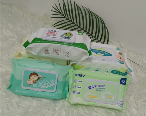Gentle Unscented Soft Cotton Disposable Wet Wipes For Sensitive Newborn Non Alcoholic