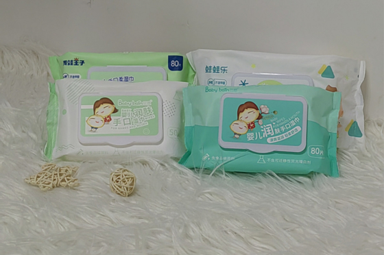 Gentle Unscented Soft Cotton Disposable Wet Wipes For Sensitive Newborn Non Alcoholic