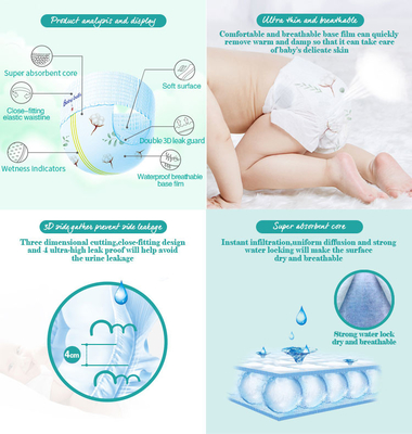 100% Cotton Material Disposable Baby Diaper Soft Baby Pants