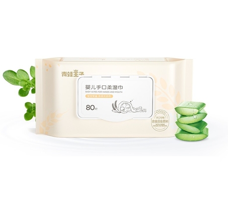 OEM Non Woven Babies Care Cotton Wet Wipes Disposable Biodegradable 80pcs