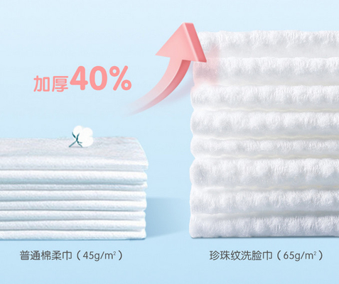 Custom Soft Cotton Disposable Daily Cleansing Facial Towelettes For Dry And Wet Using