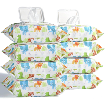 Wet Tissue 80 Count Soft Non Woven Baby Wipes With Lid For Babies