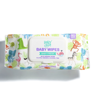 Wet Tissue 80 Count Soft Non Woven Baby Wipes With Lid For Babies