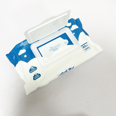 Eco Friendly Unscented Wet Wipes Cleaning Wet Tissue 80CT Flip Lid For Babies