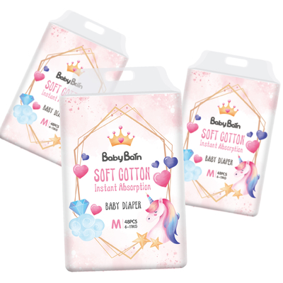 Super Softy Disposable Baby Diaper With Glue Wetness Indicator