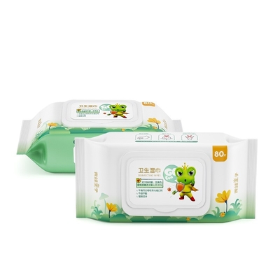 OEM 72pcs Non Woven Babies Care Cotton Biodegradable Disposable Wet Wipes Alcohol Free