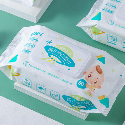 Disposable Water Wet Wipes Small Packing Spunlace Pure 80pcs Pack