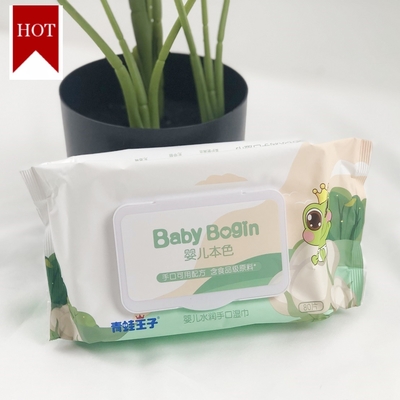 OEM Pure Water Organic Biodegradable Disposable Wipes 80PCS For Baby Skin Care