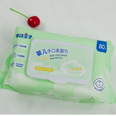 OEM Pure Water Organic Biodegradable Disposable Wipes 80PCS For Baby Skin Care