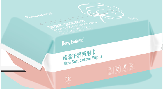 Biodegradable Disposable Clean Facial Cotton Dry Baby Wipe Wet and Dry Tissue for Cleaning