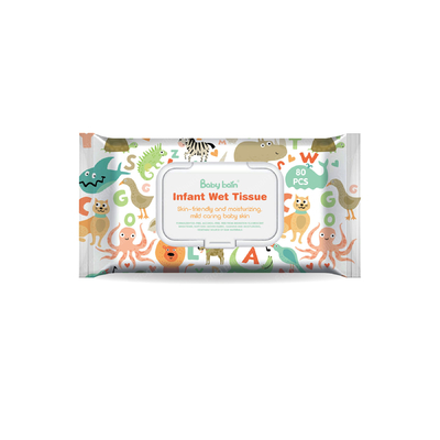 80pc per bag Natural Fabric Custom Nonwoven Baby Wet Wipes Biodegradable Ultra Soft
