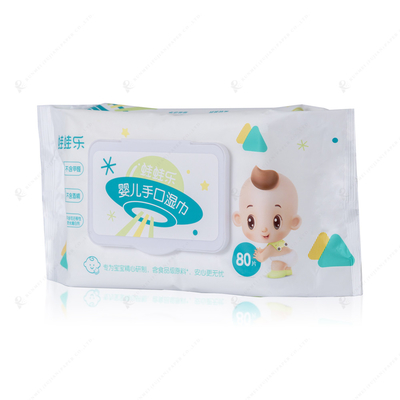 80pc per bag Natural Fabric Custom Nonwoven Baby Wet Wipes Biodegradable Ultra Soft