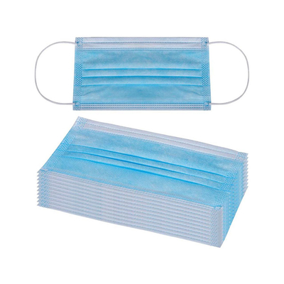 Blue White 3 Ply Non Woven Face Mask Single Pack Disposable Personal