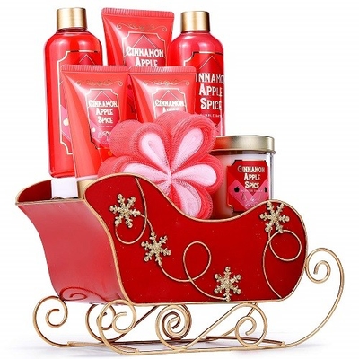 Daily Use Plastic Bottle Packing Shower Gel Gift Set Strawberry Fragrance