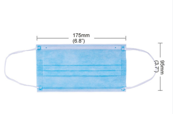 Pharmaceutical Grade Earloop Disposable Face Mask Elastic Earloop 17.5x9.5cm
