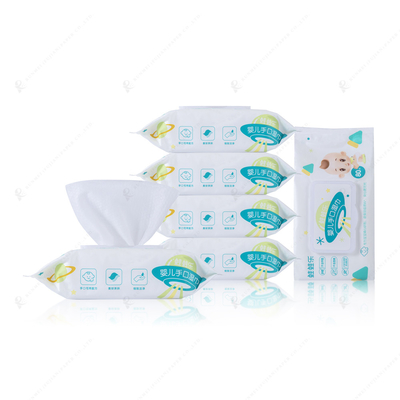 Thermal Bonded Fabric Hand and Mouth Disposable Wet Wipes 50gsm Alcohol Free